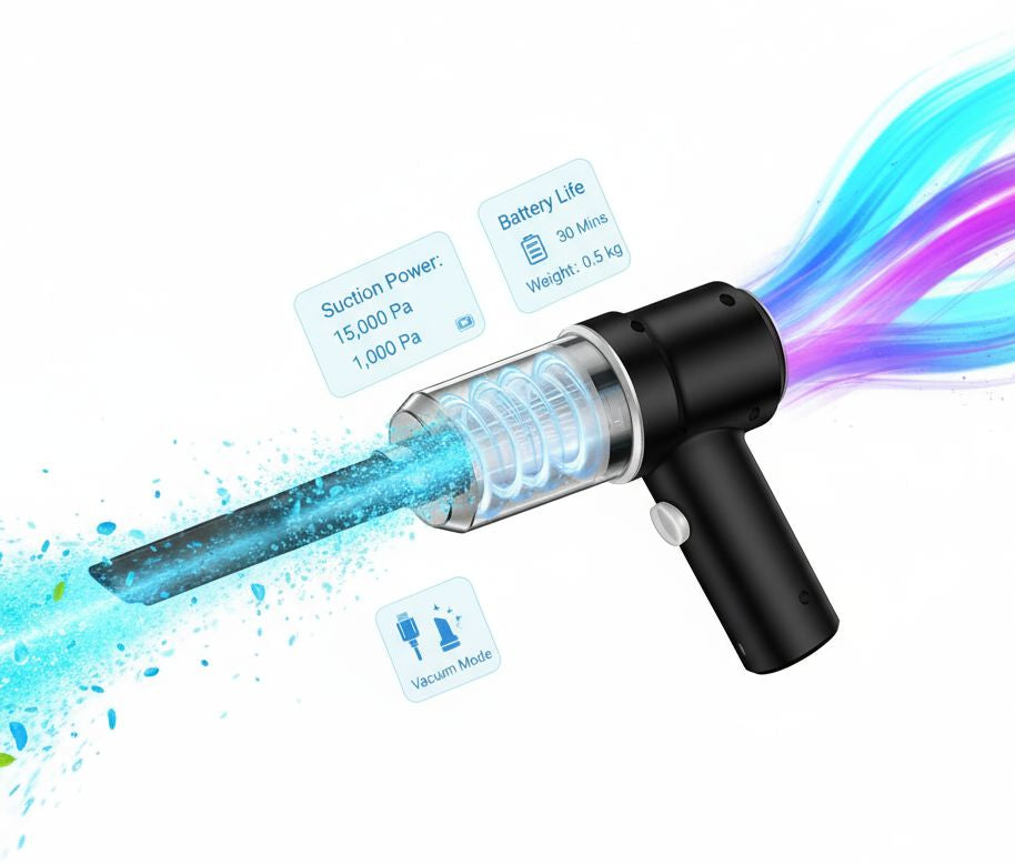 3 In 1 Portable Car Vacuum Cleaner