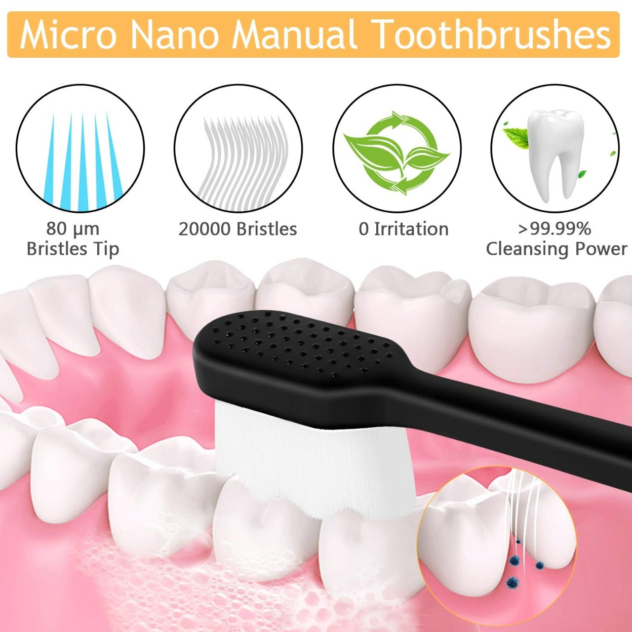 Ultra Soft Nano Bristle Tooth Brush for Sensitive Gums