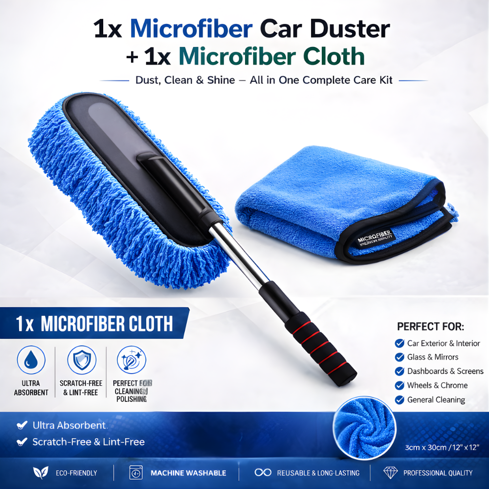 Imported Microfiber Car Duster + FREE Microfiber Cloth + 🎁Rs.400 Gift Voucher + Free Delivery📦