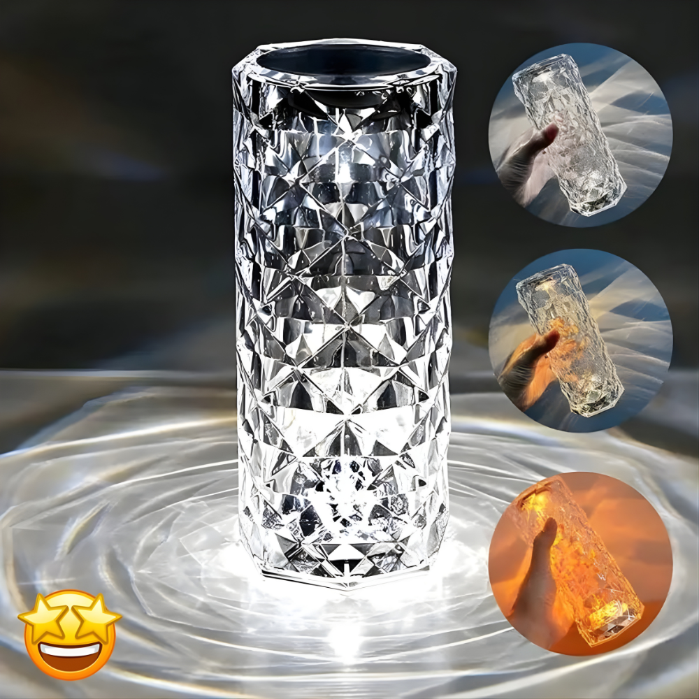 Rechargeable Diamond Rose Table Lamp with Wireless Remote