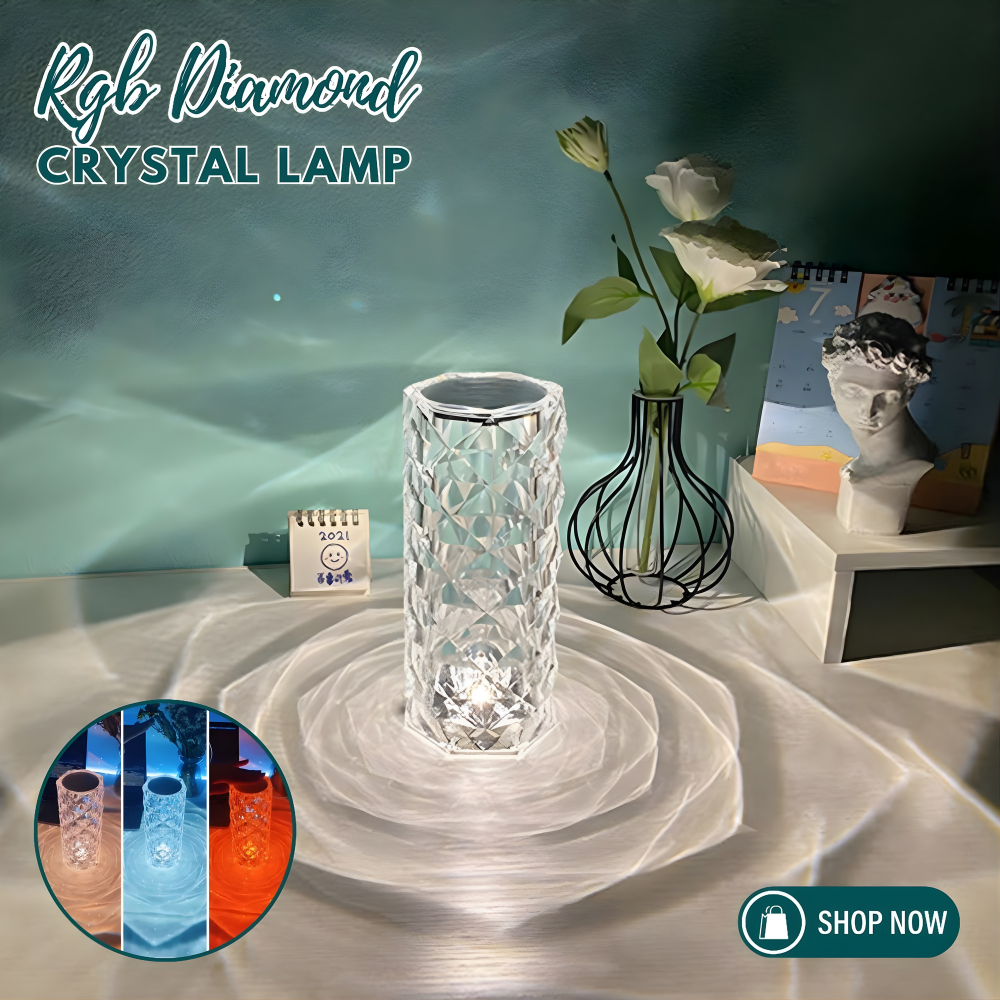 Rechargeable Diamond Rose Table Lamp with Wireless Remote